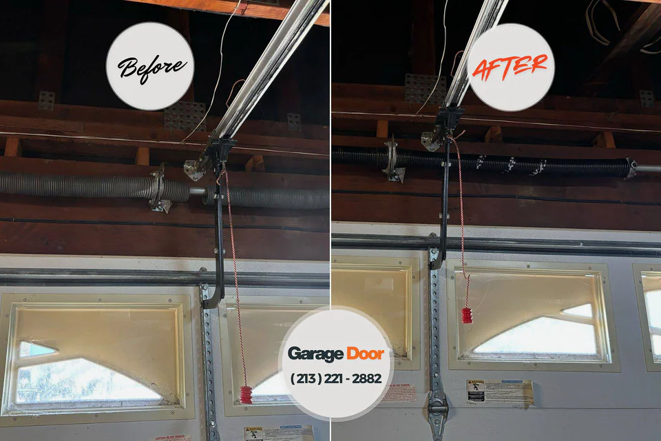 Before and after: garage door repair Blaine, MN